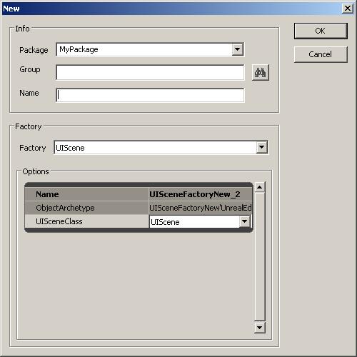 New UI Scene Menu